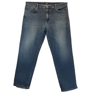 Lands' End Mens Straight Leg Jeans Blue Denim Medium Wash 46T